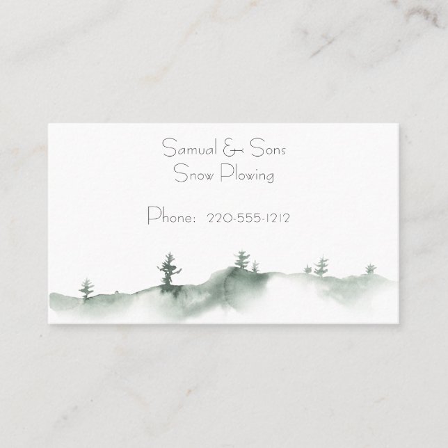 Watercolor Winter Scenery Business Card (Front)