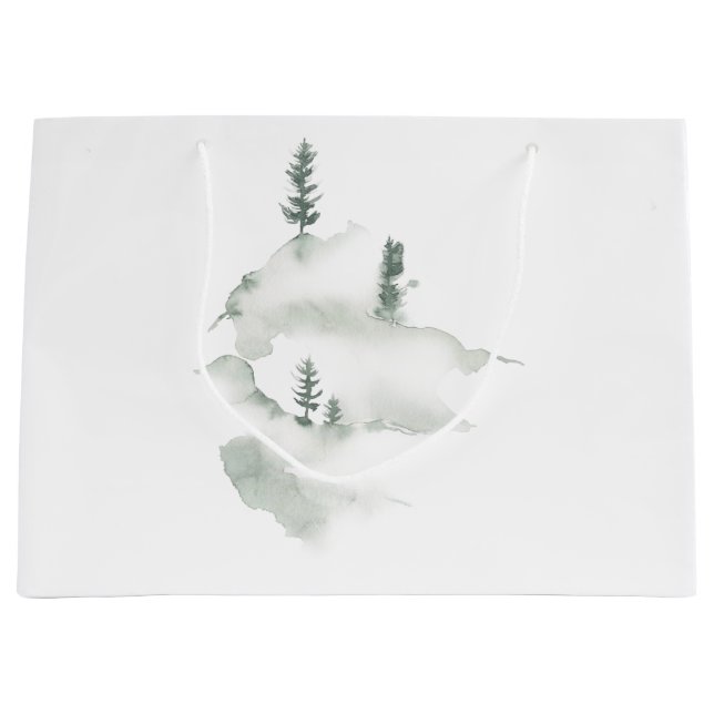 Watercolor Winter Scenes Large Gift Bag (Front)