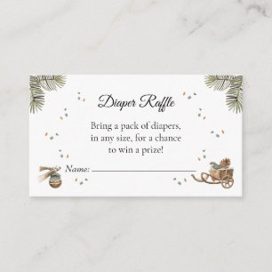 Watercolor Winter Snowman Diaper Raffle Enclosure Card