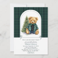 Watercolor Winter Teddy bear Christmas Baby Show