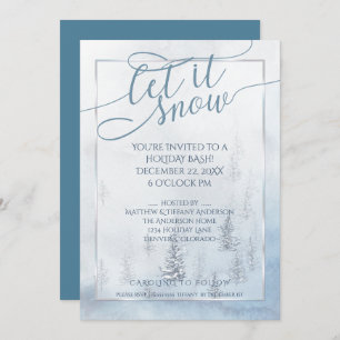 Watercolor Winter Trees Invitation