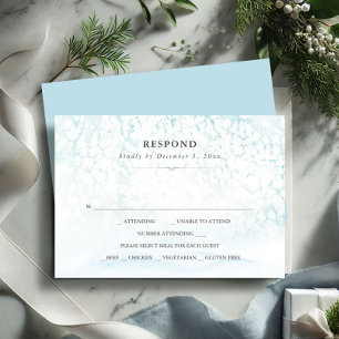 Watercolor Winter Wedding Stationery  RSVP Card