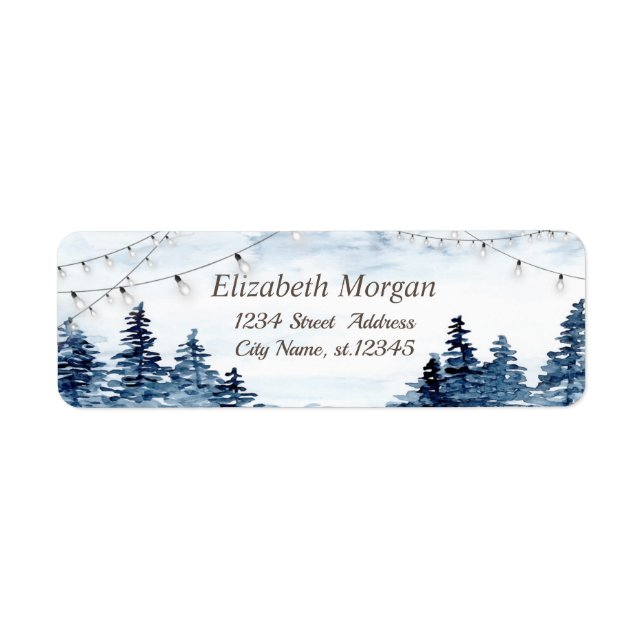 Watercolor Winter Wonderland,Forest,String Lights (Front)