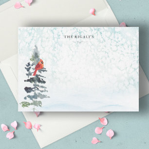 Watercolor Winter Wonderland Thank You Card