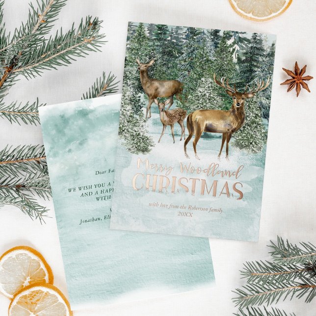 Watercolor Winter Woodland Christmas Rose Gold (Creator Uploaded)