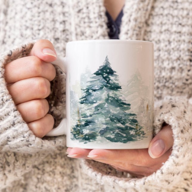 Watercolor Winter Woodland Tree Coffee Mug (Creator Uploaded)
