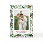 Watercolor Winterberry and Variegated Leaves Photo