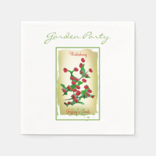 Watercolor Winterberry Seed Packet Napkin