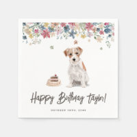 Watercolor Wire Haired Jack Russell Dog Birthday