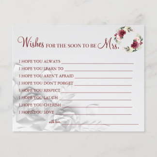 Watercolor Wishes for the Soon to be Mrs card