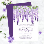 Watercolor Wisteria | Bat Mitzvah Invitation<br><div class="desc">This design features elegant watercolor wisteria flowers in soft lavender and purple with green leaves on a white background with your Bat Mitzvah Invitation information below. Personalise by editing the text in the text boxes. Designed for you by Evco Studio www.zazzle.com/store/evcostudio #batmitzvah #invite #invitation #wisteria #floral #flowers #leaf #botancal #lavender...</div>