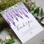 Watercolor Wisteria | Bat Mitzvah Thank You Card<br><div class="desc">Watercolor Wisteria Bat Mitzvah Thank You Card features elegant watercolor wisteria flowers in soft lavender and purple with green leaves on a white background with your Bat Mitzvah Thank You message  below. Personalise by editing the text in the text boxes. Designed for you by Evco Studio www.zazzle.com/store/evcostudio</div>