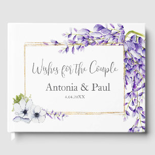 Watercolor Wisteria Blooms Guest Book