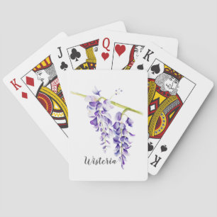 Watercolor Wisteria Botanical   Playing Cards