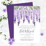 Watercolor Wisteria Corporate Logo Bat Mitzvah Invitation<br><div class="desc">Watercolor Wisteria Corporate Logo Bat Mitzvah Invitations features elegant watercolor wisteria flowers in soft lavender and purple with green leaves on a white background with your Bat Mitzvah Invitation information below. Personalise by editing the text in the text boxes. Add your corporate logo on the reverse. Designed for you by...</div>