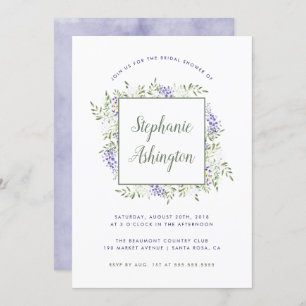 Watercolor Wisteria Frame Bridal Shower Invitation
