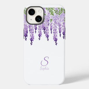 Watercolor Wisteria Personalised Name Monogram iPhone 14 Case