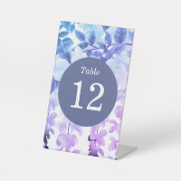 Watercolor Wisteria Purple Floral Table Numbers
