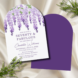 Watercolor Wisteria Seventy & Fabulous Floral Chic Invitation