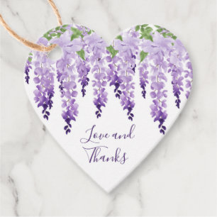 Watercolor Wisteria Thank You Wedding Favour Tags