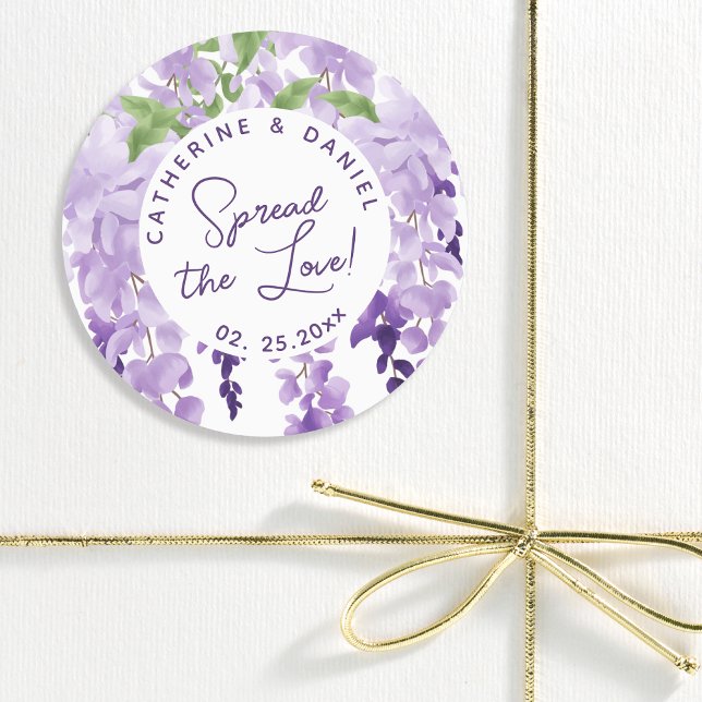 Watercolor Wisteria Wedding Spread The Love Script (Creator Uploaded)