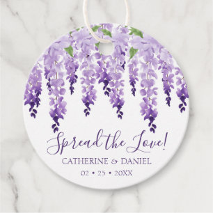 Watercolor Wisteria Wedding Spread The Love Script Favour Tags