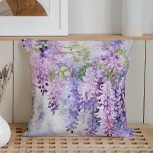 Watercolor Wisteria Whispers Cushion