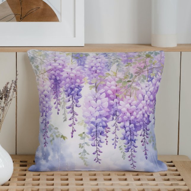 Watercolor Wisteria Whispers Cushion (Creator Uploaded)