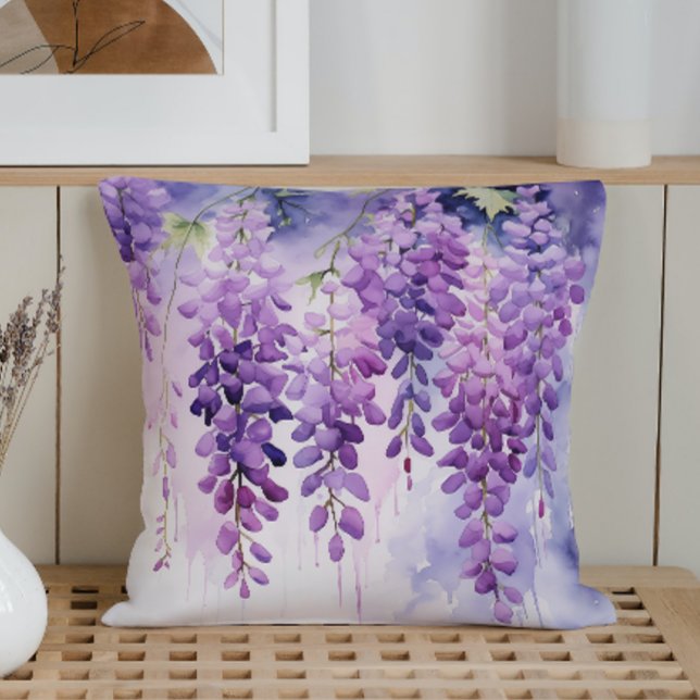 Watercolor Wisteria Whispers Cushion (Creator Uploaded)