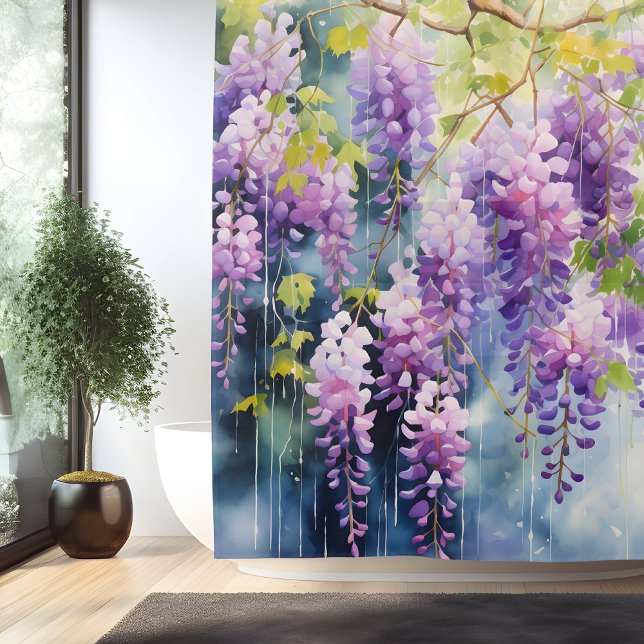 Watercolor Wisteria Whispers Shower Curtain (Creator Uploaded)
