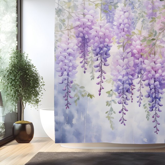 Watercolor Wisteria Whispers Shower Curtain (Creator Uploaded)