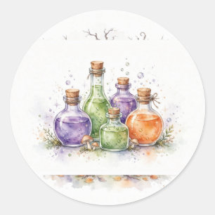 Watercolor Witch Potion Bottles Sticker