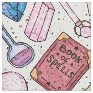 Watercolor Witchy Pattern Fabric
