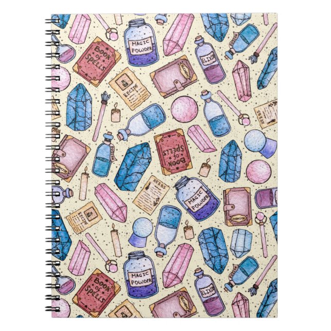 Watercolor Witchy Pattern Notebook (Front)