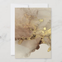 Watercolor with Gold Flake Wedding Invitation