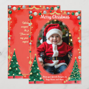 Watercolor With own photo Kisses & Holiday card