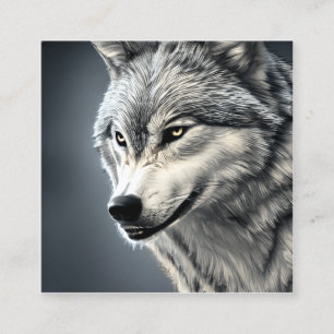 Watercolor Wolf Graphic Square Business Card