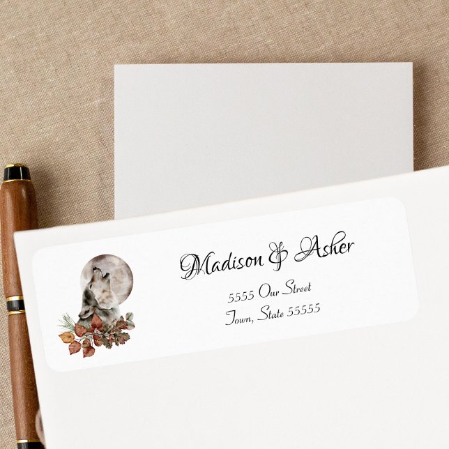 Watercolor Wolf Howling at the Moon Fall Leaves  (Creator Uploaded)