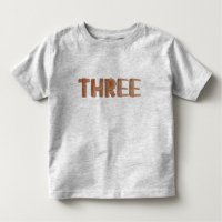 Watercolor Wooden 3rd Birthday Boy Toddler T-shirt