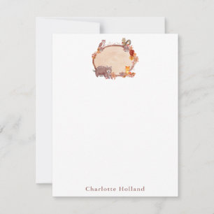 Watercolor Woodland Animal Personalised Stationery Card