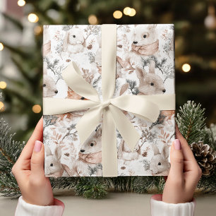 Watercolor Woodland Animals Wrapping Paper