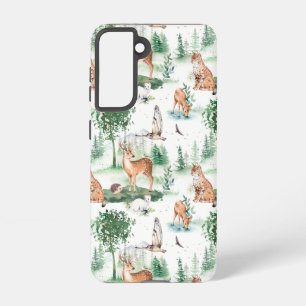 Watercolor Woodland Baby Animal Pattern Samsung Galaxy Case