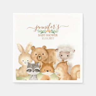 Watercolor Woodland Baby Napkin