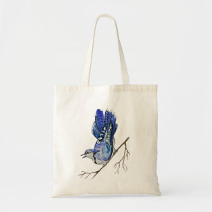  Watercolor woodland bird blue jay Tote Bag