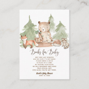 Watercolor Woodland Book Request Bring a Book Enclosure Card