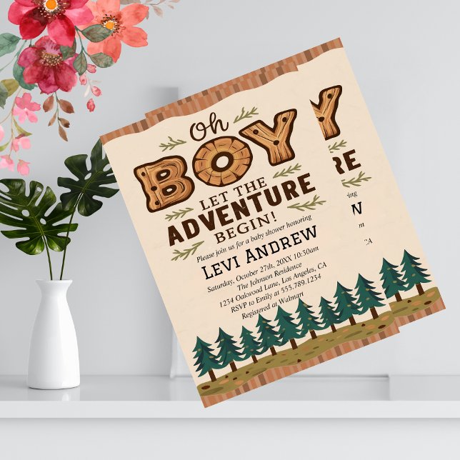 Watercolor Woodland Boy Baby Shower  Invitation (Creator Uploaded)
