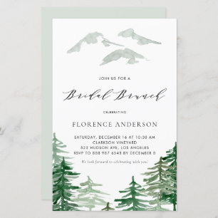 Watercolor Woodland Bridal Brunch Invitation