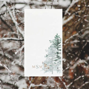 Watercolor Woodland Deer Monogram Napkin