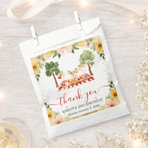 Watercolor Woodland Deer Picnic Birthday Favour Bags