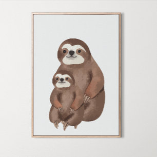 Watercolor Woodland Family Animals Room Decor